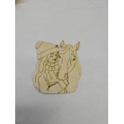 Фигурка из фанеры плоская (подвес) "Девушка с лошадью"